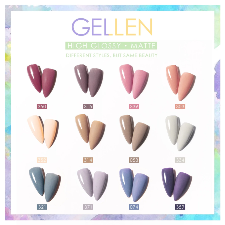 Gellen 12 Colors Gel Nail Polish Starter Kit - with 72W Nail Lamp