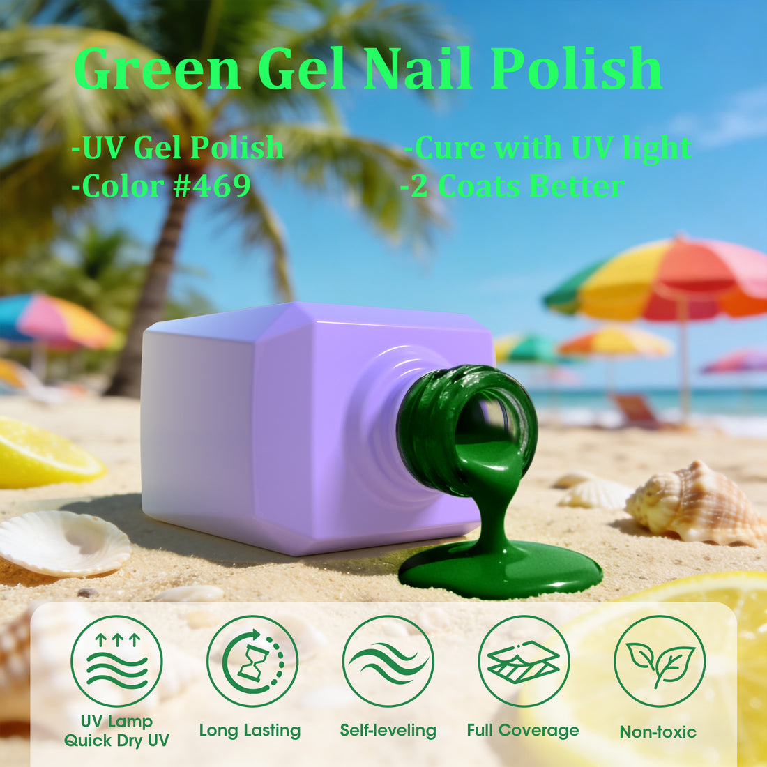 Gellen Gel Nail Polish, 18ml Dark Emerald Green Nail Polish Soak off UV LED Nail Gel Polish Nail Art Manicure Salon at Home DIY Gel, Valentine Gifts for Women Girls