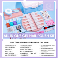 Perfect Summer Gel Nail Polish Kit with UV Lamp, Portable Nail Light Starter Kit with Storage Box, 12 Spring Summer Colors, All-in-One Manicure Set, Gift Set for Girls Women