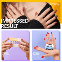 Vamony Short Coffin Press on Nails, 112 Pcs Fake Nail Tips Kit with Adhesive Tabs, Mani Sticks and Files, 4×28 Count Black Red French False Nails Gift for Girls Women