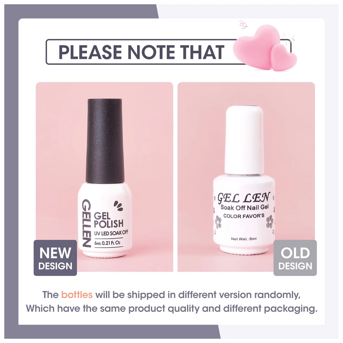 Gellen Gel Nail Polish Kit with Black White Grey Gel Polish, Glitter Pink Nail Polish, Soak off Gel Nail Kit for DIY Home Gel Manicure Set, 6 Colors Gel Nail Polish Kit for Nail Art
