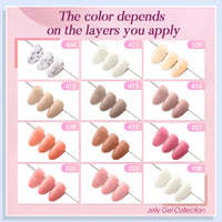 Perfect Summer Gel Nail Polish, 12 Colors Gel Polish Nude Pink Brown Soak Off UV Nail Polish Gel, Manicure DIY Salon Nail Art Gift for Women Girls