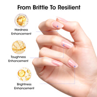Gellen Nail Strengthener for Damaged Nails, Sponge Tip Designed Keratin Nail Repair Pen with Triple Protein Complex, Fast Absorbing Nail Hardener Treatment for Prevents Peeling & Ridges