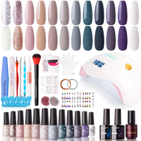 Gellen 12 Colors the Elegant Neutrals Gel Nail Polish Starter Kit - with 72W UV/LED Nail Lamp