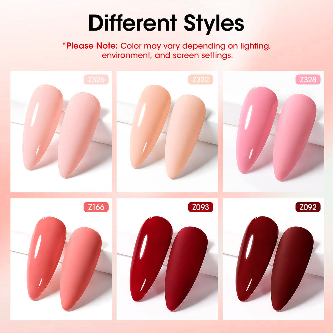 Gellen Quick Dry Nail Polish, 6Colors Nude & Burgundy Romantic Collection Regular Nail Polish Set No UV Light Needed for Finger Toe & Fake Nails Home Salon DIY Nail Art