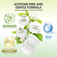 Gellen Acetone Free Nail Polish Remover Pads, 140Pcs Remover Wipes for for Acrylic Nails, Non-Acetone Travel Wets Bulk Set for Clearing Nail Lacquer Supplies, Jasmine Scent