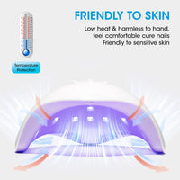 Gellen 54W UV Nail Lamp with Auto Sensor LCD Display, 3 Timers LED Nail Lamp for Cure Gel Polish, 18 Beads Fast Curing Nail Dryer, Salon Home Use, White