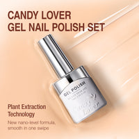 Candy Lover Gel Nail Polish Kit with Magnet, Natural Cat Eye & Blooming Gel Polish Set, Ice Translucency Effect Soak off Nail Gel At Home Salon Use, Red Brown Series 6×10ml