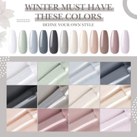 Perfect Summer Gel Nail Polish, 12 Colors Gel Polish Morandi Gray Nude Pink Soak Off UV Nail Polish Gel, Manicure DIY Salon Nail Art Gift for Women Girls