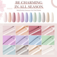 Perfect Summer Gel Nail Polish, 12 Colors Gel Polish Macaron Light Nude Soak Off UV Nail Polish Gel, Manicure DIY Salon Nail Art Gift for Women Girls