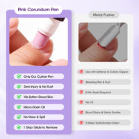 Gellen 4-in-1 Cuticle Pusher Pen with Micro-Dosin Oil, Ceramic Nail Pusher Oil Pen for Hangnails & Dry Nails, Nail Care Pen for Repair & Nourish Nails, Cuticle Remover & Cuticle Oil in a Pen
