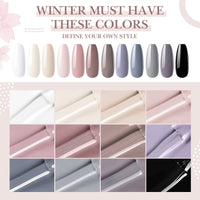 Perfect Summer Gel Nail Polish, 12 Colors Gel Polish Classic Gray Nude Black Soak Off UV Nail Polish Gel, Manicure DIY Salon Nail Art Gift for Women Girls