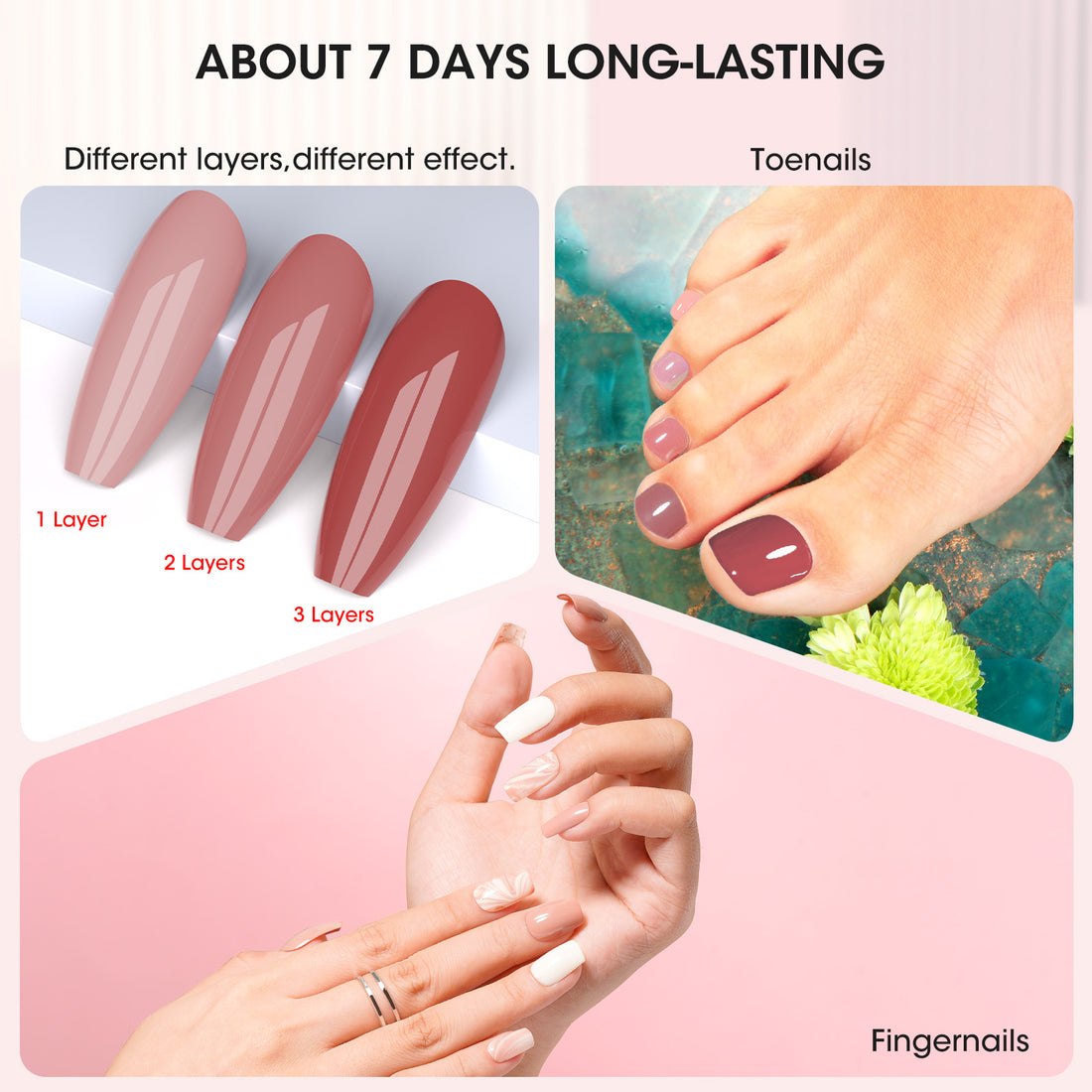 Nailshion Quick Air Dry Nail Polish Set, 16 Colors 10ML Nude Pink Peachy Nail Polish with Clear Base Top Coat and 35Pcs Remover Pads All Season Regular Nail Lacquer Gift for Women Girls