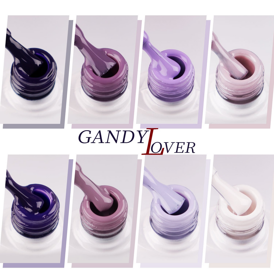 Candy Lover Gel Nail Polish Kit with Top Base Coat, 6 Purple Colors Set with Top Coat Base Coat, Quick Dry, Long-lasting, UV Gel Polish, No Wipe Soak Off Nail Polish, Nail Art Gift for Women Girls