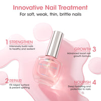 Gellen 15ml Nail Strengthener, Air Dry Clear Finish Nail Growth Strengthener for Thin Weak and Damaged Nails Repair Solution with Protein Keratin Calcium Nourish Nail Care Treatment, Sakura Scented