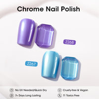 Gellen Nail Polish, Quick Dry 3 Colors Metallic Purple Blue & Base Top Strengthener 3-in-1 Nail Polish Set Xmas Halloween Nail Lacquer Set, Gift for Women Home Nail Art, No UV Light Needed, 0.33 Fl.oz