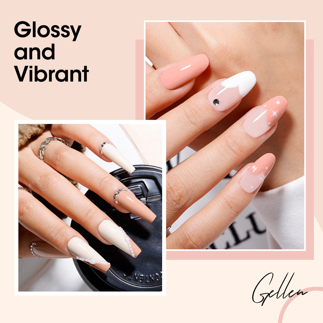 Gellen Nude Gel Nail Polish, 6 Colors Pink Nude Gel Polish Set Skin Tones Neutral Soak Off Nail Gel Kit for All Seasons Nail Art Home Diy Manicure