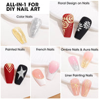 Gellen Glitter Gold&Sliver Gel Polish, Metal Platinum Reflective Painting Gel for Nails Drawing French-tip Floral Painted Liner Soak off UV/LED Cured for Salon DIY Nail Art