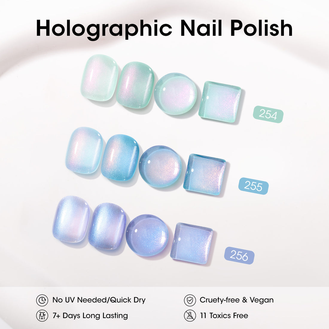 Gellen Nail Polish, Quick Dry 3 Colors Glitter Green Dark Green Blue Nail Polish Set Xmas Halloween Nail Lacquer Set, Gift for Women Home Nail Art, No UV Light Needed, 0.33 Fl.oz