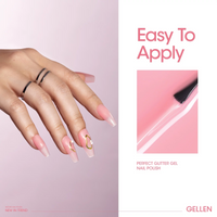 Gellen Gel Nail Polish Kit - Nude Pinks Jelly Gel & Shimmering Gel Polish, Soak off Nail Gel Manicure Set 10ml