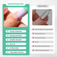 Gellen Cuticle Oil Pusher Pen, Ceramic Cuticle Remover Pen, Refillable Nail Oil Pen, Nail Care Pen for Hangnails & Dry Nails, Nourish & Strengthen Nails, Easy & Mess-Free Cuticle Pusher Manicure Tool