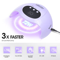 Gellen UV LED Nail Lamp with Electric Nail Drill, 72W UV Light Nail Dryer for Nails, 20000 RPM Nail Files for Acrylic Nails Professional Gel Nail Polish Curing Lamp with Sensor 3 Timers Manicure Tool