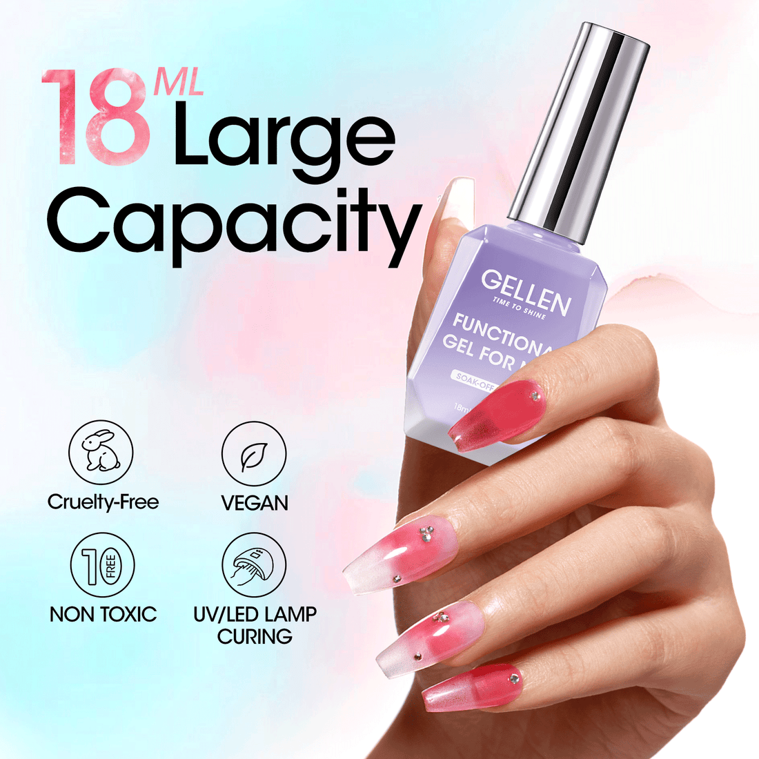 Gellen 18ML Blooming Gel Nail Polish - Clear Nail Polish Soak Off UV Gel for Spreading Marble Effect, Nail Art DIY Salon Manicure Design Christmas Gift for Women