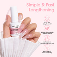 Gellen Builder Nail Gel, 9 in 1 Light Pink Gel Builder for Nail Thickening, LED Nail Lamp Cured Hard Gel Builder Gel Nail Polish Base Gel Extension Gel Building Gel