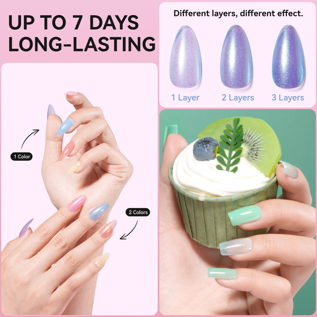 Nailshion Quick Air Dry Nail Polish Set, 16 Colors 10ML Jelly Glitter Shimmer Holographic Nail Polish with Clear Base Top Coat and 35Pcs Remover Pads Summer Regular Nail Lacquer Gift for Women Girls