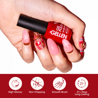 Gellen Gel Nail Polish Kit, Glossy White Pink Red Gel Polish, Soak off Gel Nail Kit for DIY Home Gel Manicure Set, 6 Colors Nail Polish Kit for Nail Art