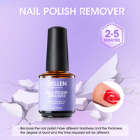 Gellen Gel Nail Polish Remover Kit, Gel Polish Remover for Nails in 3-5 Minutes, Gel Polish Remover for Nails Strengthener Quick Effective Removal, 2Pcs 15ML