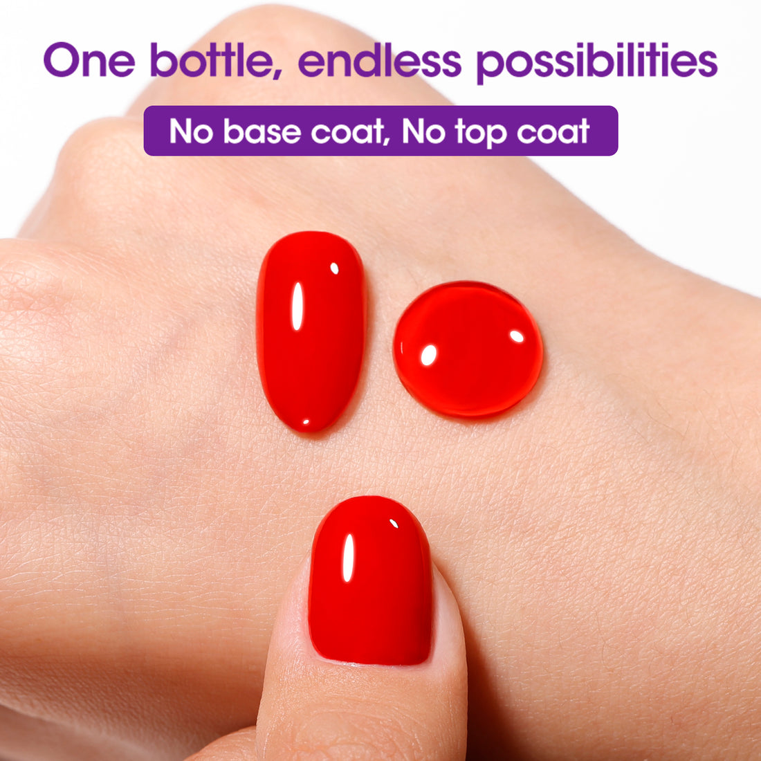 Gellen One Step Cat Eye Gel Nail Polish, 5-in-1 Magnetic Gel Polish Set, UV Lamp Needed Cured, No Base Top Needed, DIY Manicure for Women Beginners, 17 Jelly Classic True Red
