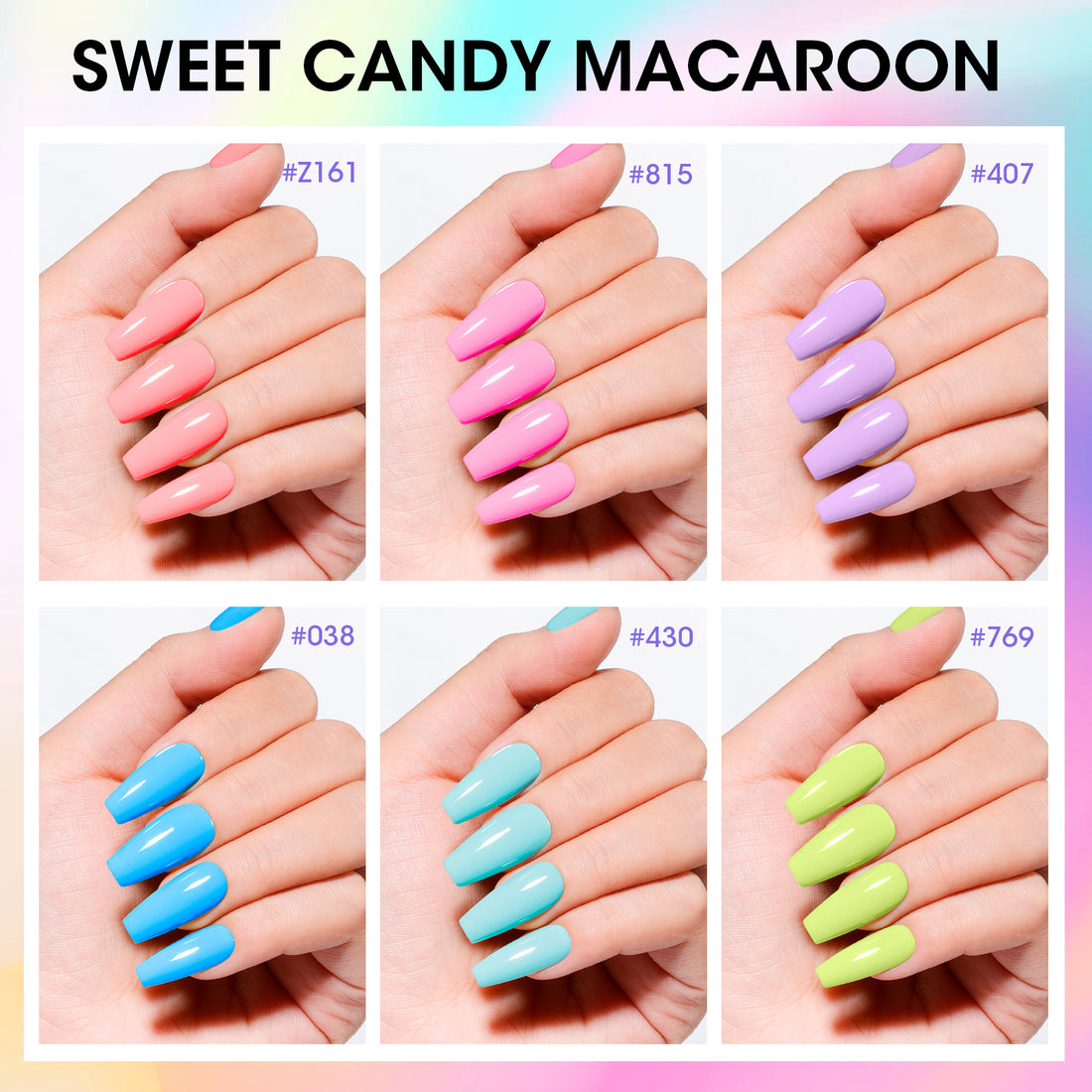 Gellen Nail Polish, Quick Air Dry 6 Colors Nail Lacquer Set Neon Colorful Nail Polish Set for Nail Manicure DIY Art Home, No UV Light Needed, 0.33 Fl.oz