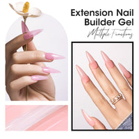 Gellen Builder Nail Gel, 4 Colors Nail Extension Gel Set Shimmer, Pink, Light Pink, Orange Hard Gel Builder Nail Extension for Nail Art