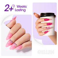 Gellen Gel Peelable Base and Glossy Top Coat Set, 2Pcs 18ML No Wipe Glossy Gel Top Coat, Clear UV Base Coat Gel Nail Polish, Soak Off Gel Base Top Coat Nail Art