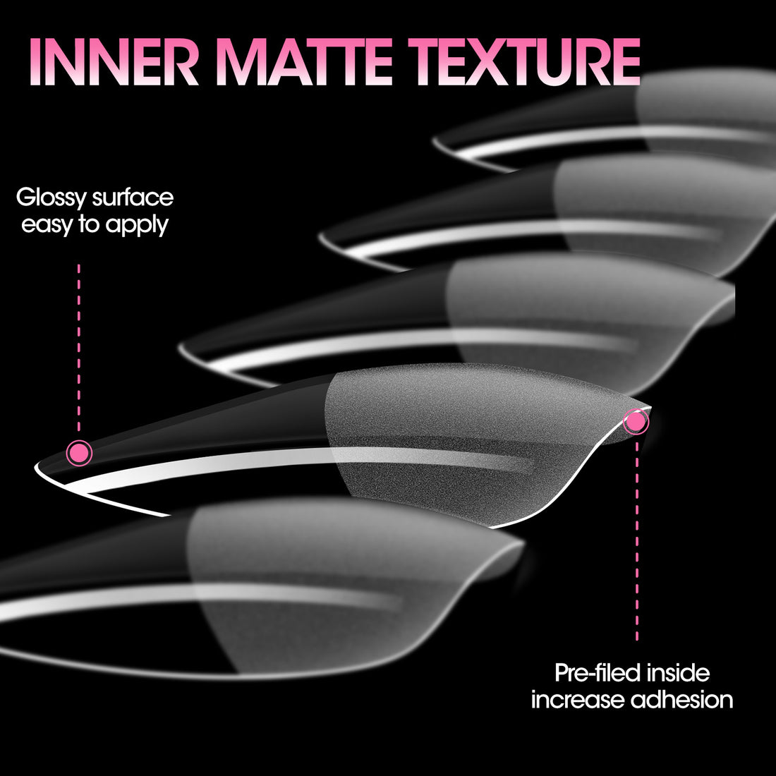 Gellen Long Stiletto Fake Nail Tips for Press on Nails, 504Pcs Soft Gel Tips for Nail Extensions Full Cover Pre-shaped 12 Sizes Clear False Nails for Nail Art