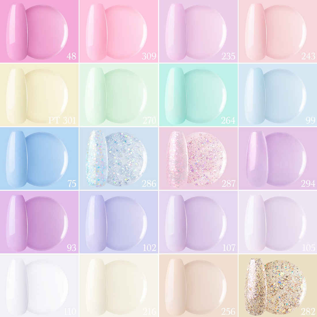 Perfect Summer Gel Nail Polish Kit, 20 Colors Gel Polish Macaron Soft Mist UV Nail Polish Gel Set with Glossy Base Top Coat Matte Coat, Manicure DIY Salon Nail Art Gift for Women Girls