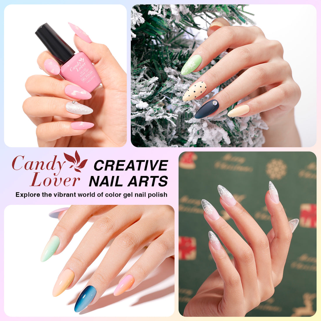 Candy Lover Gel Nail Polish Kit, 12 Colors Macaron Collection Nail Gel Kit with Greeting Card & 72W UV Nail Lamp, Salon Quality Long-lasting Gel Polish Set, Gift for Girl Women DIY Manicure