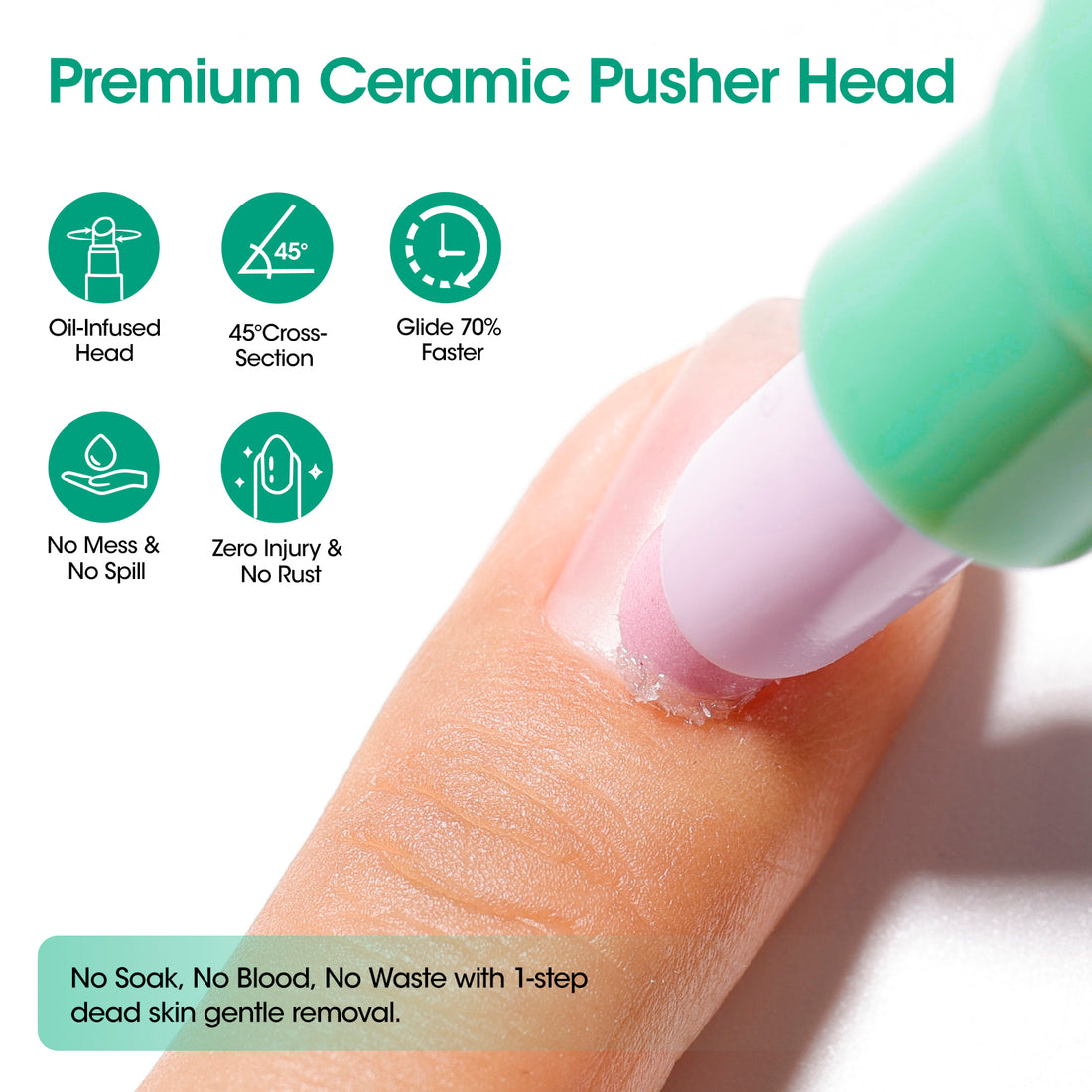 Gellen Cuticle Oil Pusher Pen, Ceramic Cuticle Remover Pen, Refillable Nail Oil Pen, Nail Care Pen for Hangnails & Dry Nails, Nourish & Strengthen Nails, Easy & Mess-Free Cuticle Pusher Manicure Tool