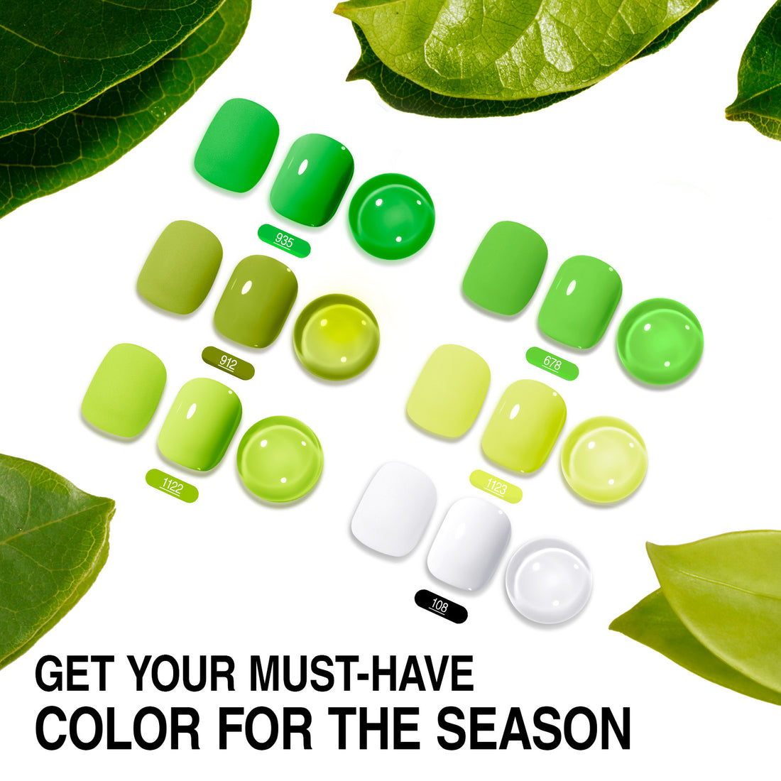 Candy Lover Nail Gel Polish, 6 Colors Summer Refresh Green Gel Polish Set, Soak Off UV LED Needed Nail Gel Set, Nail Art Gift for Women DIY Manicure