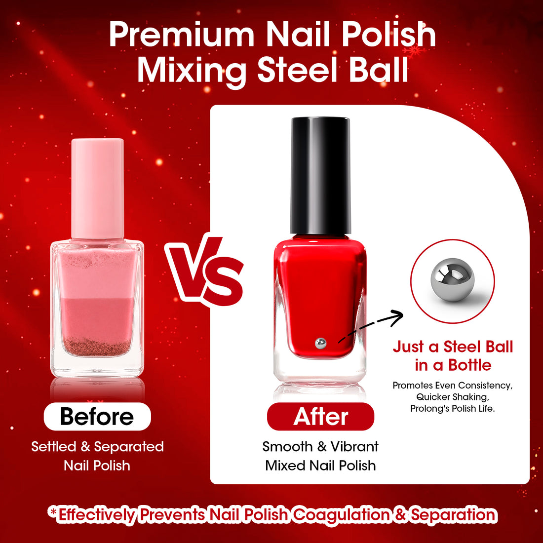 Gellen Quick Dry Nail Polish, 6Colors Christmas Red Gold Glitter Collection Regular Nail Polish Set No UV Light Needed for Finger Toe & Fake Nails Home Salon DIY Nail Art