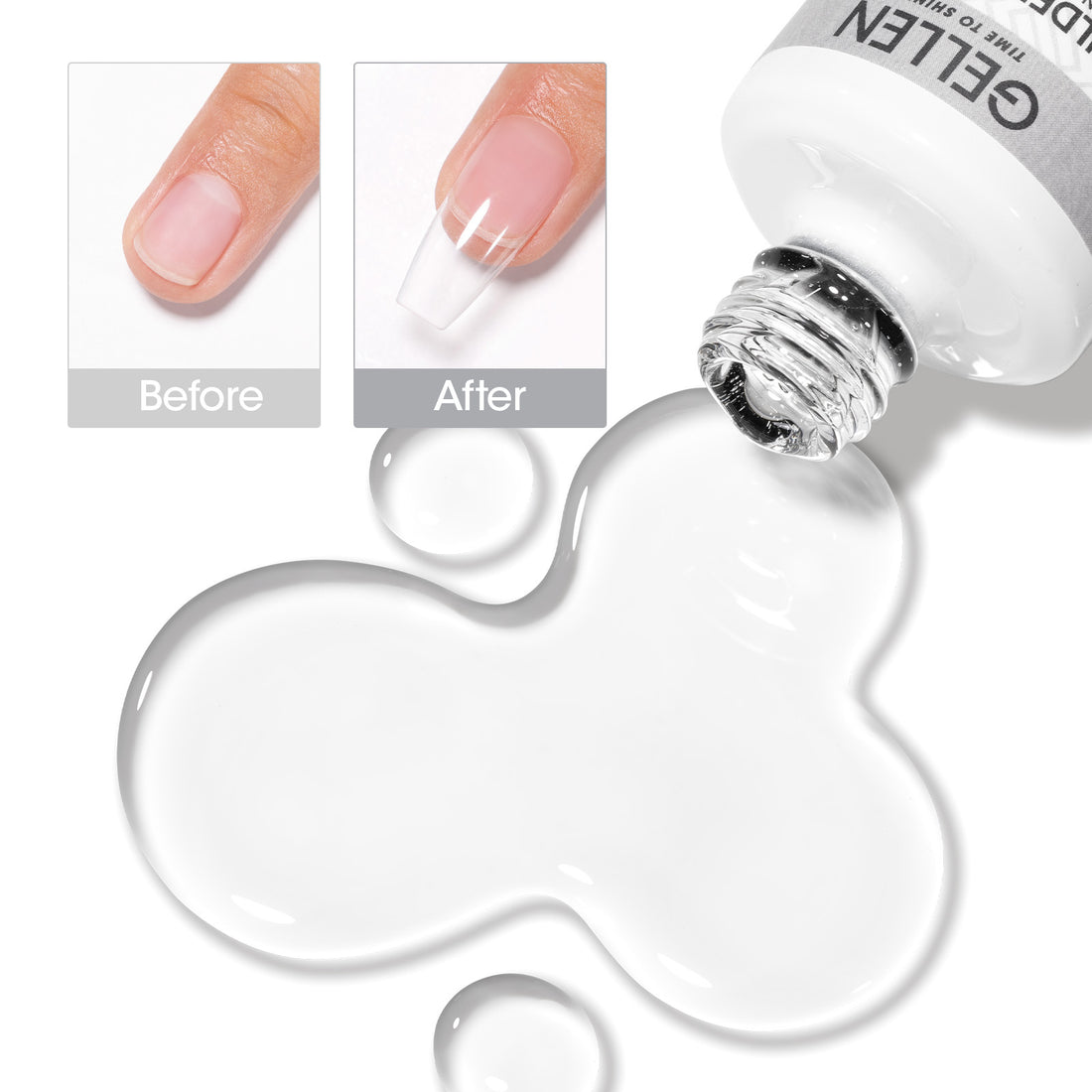 Gel Building Powder Gellen Builder Nail Gel, 9 in 1 Clear Gel Builder for Nail Thickening ...