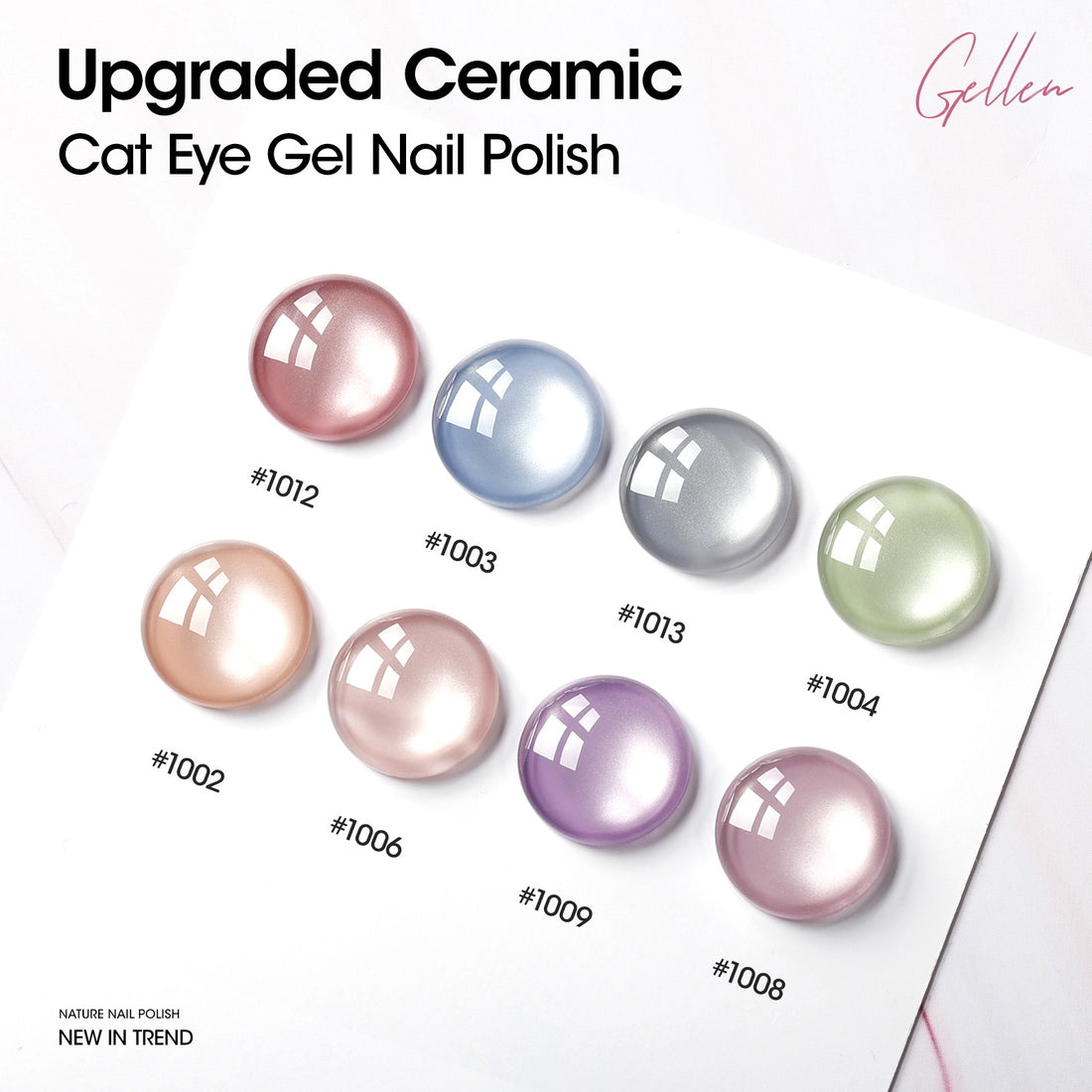 Gellen 18ML Cat Eye Gel Nail Polish, Gray Plum Color Gel Polish with Magnet Stick, Glitter Reflective Magnetic UV Gel Nail Polish for Nail Art Salon