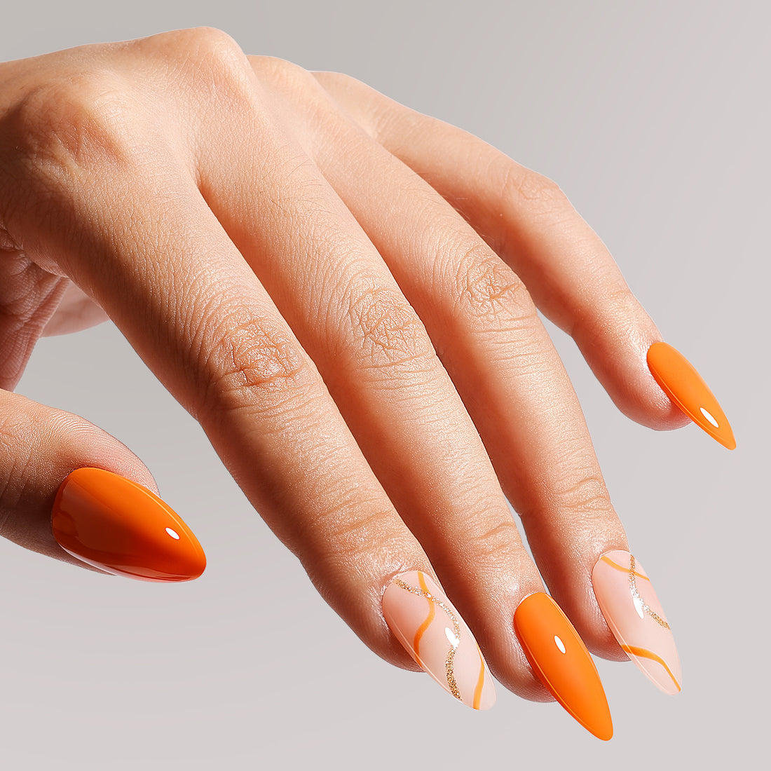 Gellen Gel Nail Polish, 18ml Orange Nail Polish Soak Off UV LED Nail Gel Polish Nail Art Manicure Salon at Home DIY Gel, Christmas Gifts for Women Girls