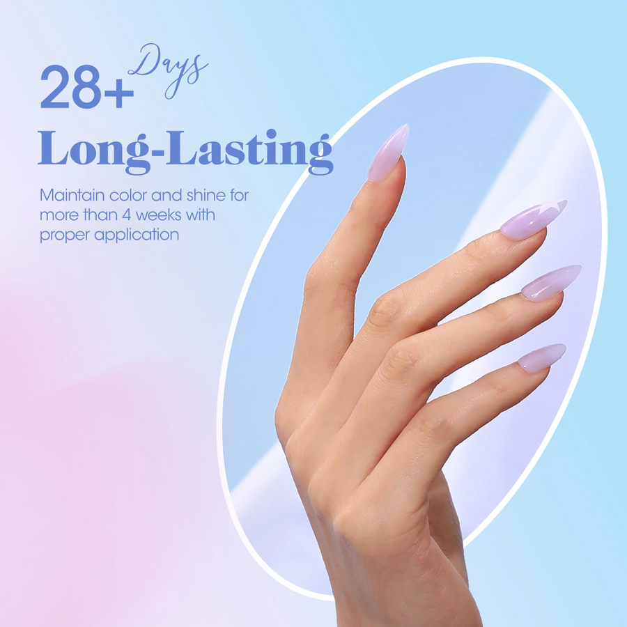 Gellen Jelly Gel Nail Polish Kit, Dreamy 6 Transparent Colors Blue Purple Gel Polish Set, Spring Summer Soak Off LED Gel Manicure DIY Nail