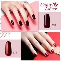 Candy Lover Gel Nail Polish Kit with Top Base Coat, 6 Red Brown Pink Colors with Top Coat and Base Coat, Quick Dry, Long-lasting, UV Gel Polish, No Wipe Soak Off Nail Polish, Nail Art Gift for Women