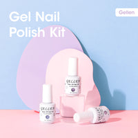 Gellen 6×8ml Gel Nail Polish Kit with Magnet, Natural 4 Effects Cat Eye & Blooming & Shimmer & Nude Gel Polish Set, Soak off Nail Gel At Home Salon Use, Blue Purple Pink Series