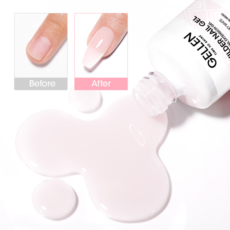 Gellen Builder Nail Gel, 9 in 1 Nude Gel Builder for Nail Thickening, LED Nail Lamp Cured Hard Gel Builder Gel Nail Polish Base Gel Extension Gel Building Gel