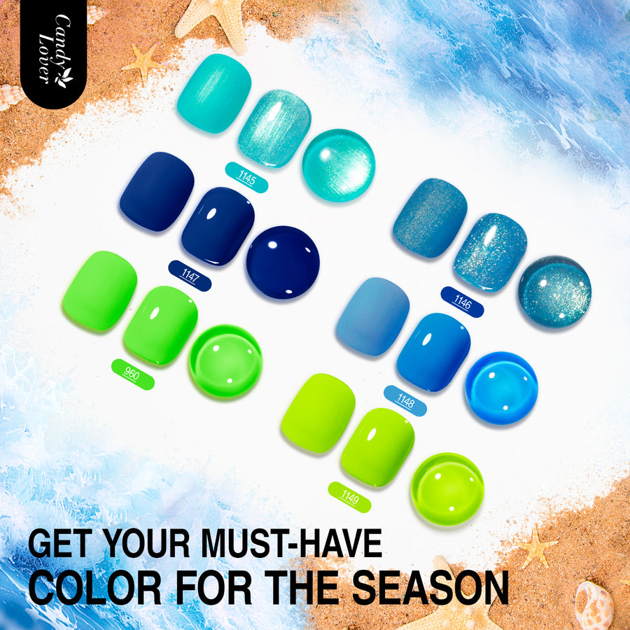 Candy Lover Nail Gel Polish, 6 Colors Ocean Blue Starry Sky Blue Gel Polish Set, Soak Off UV LED Needed Nail Gel Set, Nail Art Gift for Women DIY Manicure