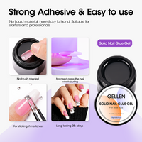 Gellen French Tips Gel Nail Kit - 240 Pcs Pink Medium Coffin, Salon Acrylic Nail Kits Including Gel Top Coat and Base Coat, UV Lamp, Solid Nail Glue Gel, Nail Charms for French Tip Manicure